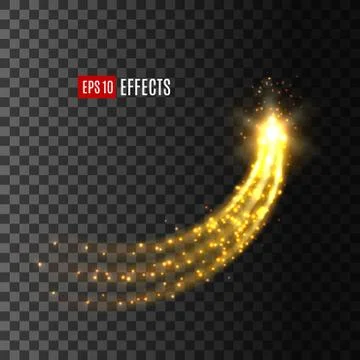 Light effect star comet glitter trail vector icon Stock Illustration