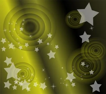 Light effects blurry light dots and stars on a sparkling green background  Stock Illustration