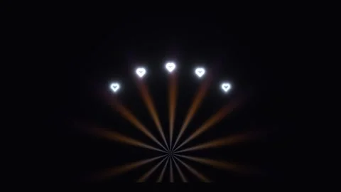 Light effects in heart shapes radiating from the center Stock Footage 338231293