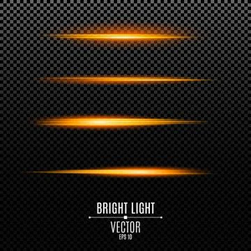 Light effects. Rays of golden color on a transparent background. Footage for Stock Illustration
