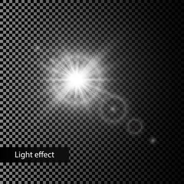 Light effects with transparency isolated on plaid vector background. White gl Illustrazione stock