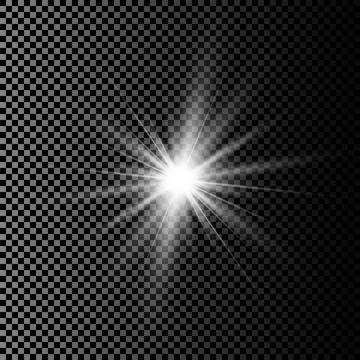 Light effects with transparency isolated on plaid vector background. White gl Stock Illustration