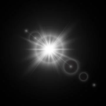Light effects. White glowing light burst explosion. Illustrazione stock