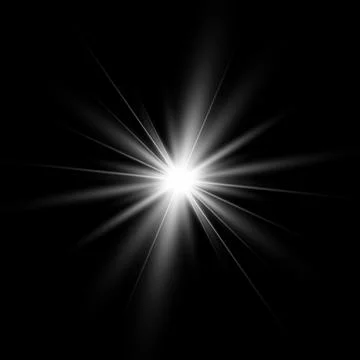 Light effects. White glowing light burst explosion. Illustrazione stock