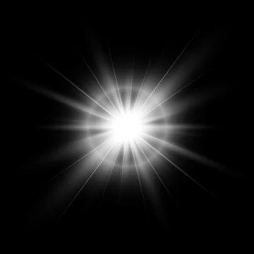 Light effects. White glowing light burst explosion. Stock Illustration