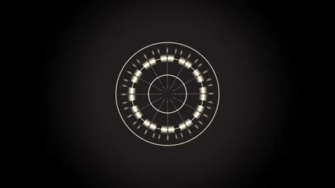 Light elements in circular motion on a dark background Stock Footage 338079690