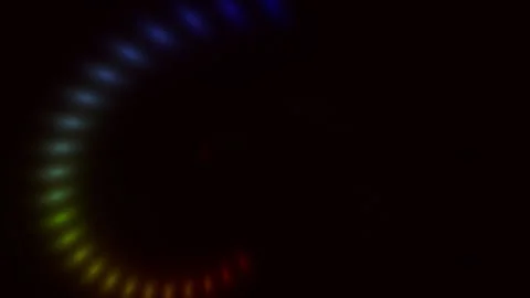 Light ellipse rotation points on black background Stock Footage 320148385