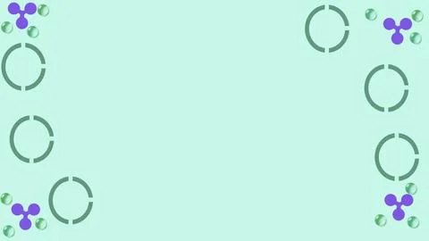 Light emerald space with circles and atoms Illustrazione stock