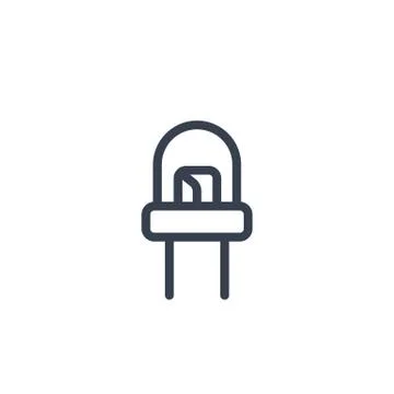 Light emitting diode icon isolated on white Illustrazione stock
