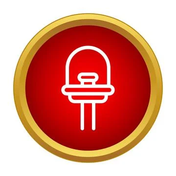 Light emitting diode icon in red circle Illustrazione stock