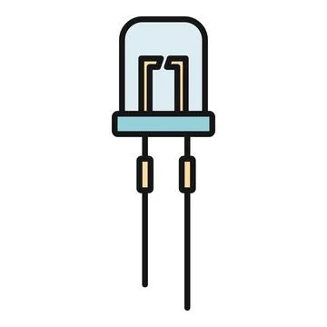 Light emitting diode icon representing electronics technology Stock Illustration