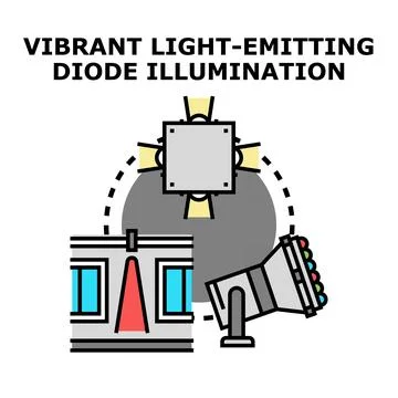 Light emitting diode illumination technology concept creating brightness Stock Illustration