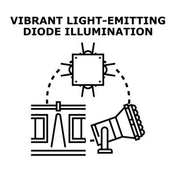 Light emitting diode illumination technology concept creating brightness Stock Illustration