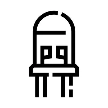 Light emitting diode technology icon for electronics Stock Illustration