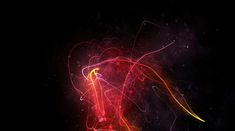 Light emitting streaks with particles Stock Footage 773215