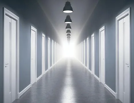 Light at the end of corridor Illustrazione stock