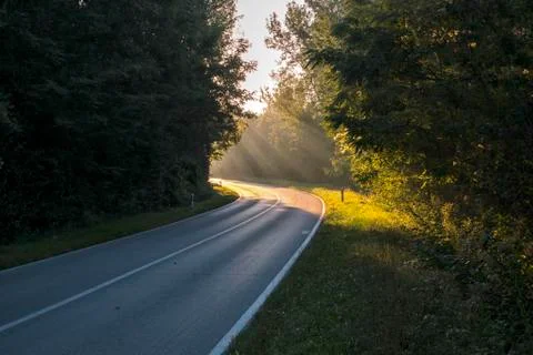 Light at the end of the road Stockfoto's