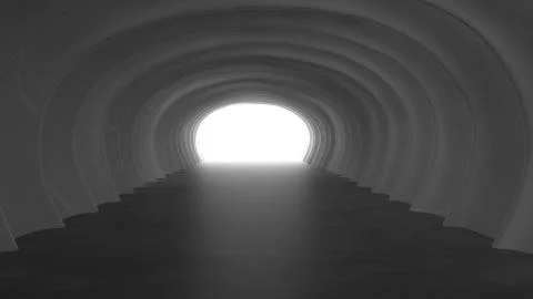 Light at End of Tunnel 3d illustration Stock Illustration