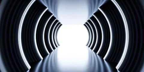 A Light at the End of a Tunnel 3d render illustration Stock Illustration