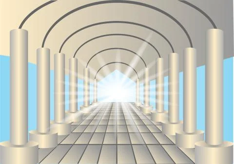 Light in the end of tunnel Stock Illustration