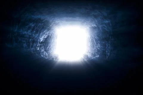 A light in the end of a tunnel Stock Photos