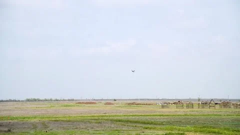 Light-engine aircraft makes a flight Stock Footage 253666572