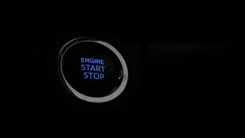 Light up the engine start stop button Stock Footage 104593035