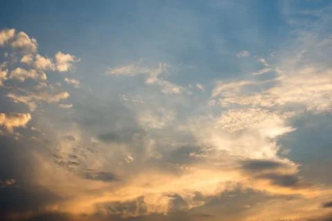 The light of the evening sun, clouds in the sky, cold medicine Stock Photos