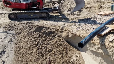 Light Excavator Machine at Work Stock Footage 285929781