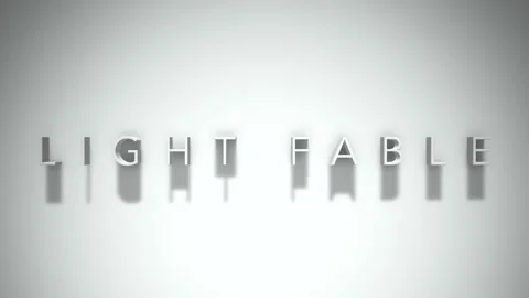 Light fable 3D title animation with shadows on a white background Video stock 297572095