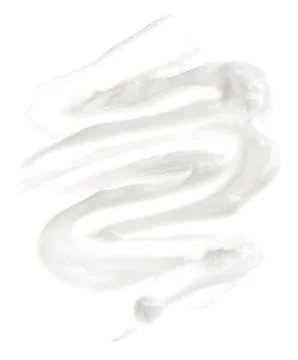 Light face cream samples on white Foto stock