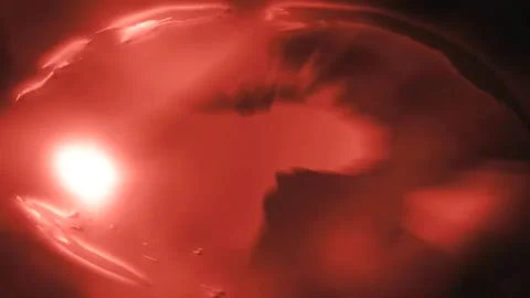 Light falling on moving red world map Stock Footage 255786126