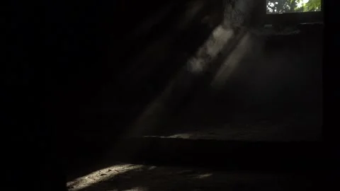 Light falling through the window of an old underground ancient building Stock-Footage 329393068