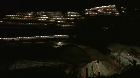 Light from a farm at Mae Hong Son, Thailand Stock Footage 101209447