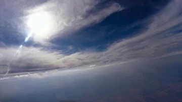 Light feathery clouds float Stock Footage 85845411