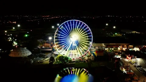 Light Up Ferris Wheel Stock Footage 154877600