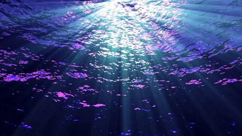 Light filters down through undulating blue water - HD Stock Video Stock Footage 71274485