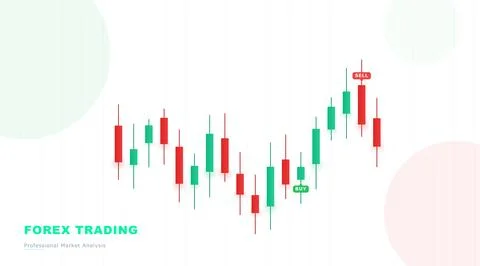 Light Financial Line Chart with Green and Red Market Movement Stock Illustration