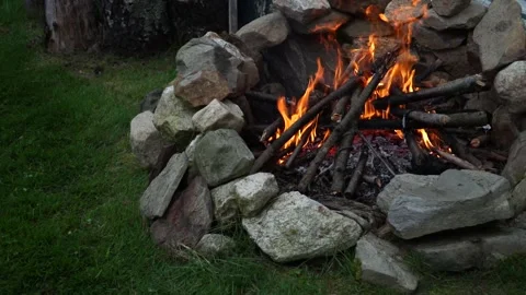 Light Fire Corner Still 4K Stock Footage 224161337