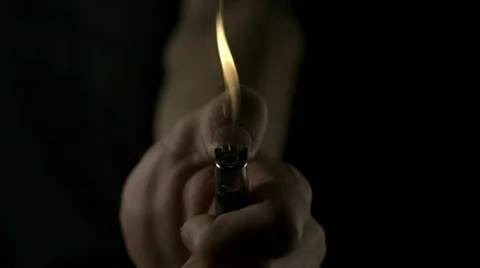 Light a fire on lighter, Slow Motion Stock Footage 18127487
