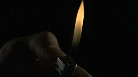 Light a fire on lighter, Slow Motion Stock Footage 18127747