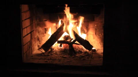 Light from fireplace Stockbeeldmateriaal 67805288