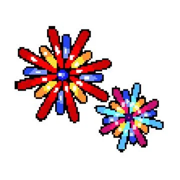 Light firework pixel art vector illustration 스톡 일러스트