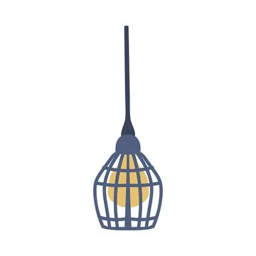 Light Fixture or Light Fitting as Electrical Device with Lamp Providing Stock Illustration