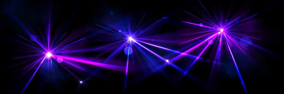 Light flare effects of star flash, burst or laser Stock Illustration