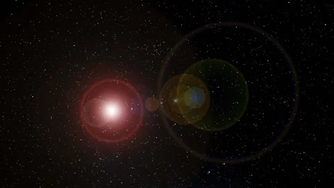 Light flare moving across a starry sky background Stock Footage 164376433