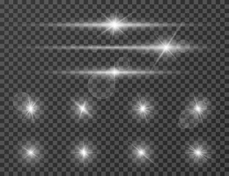 Light flare. Optical lens glowing flashlight effect. Gleaming camera flash イラスト素材