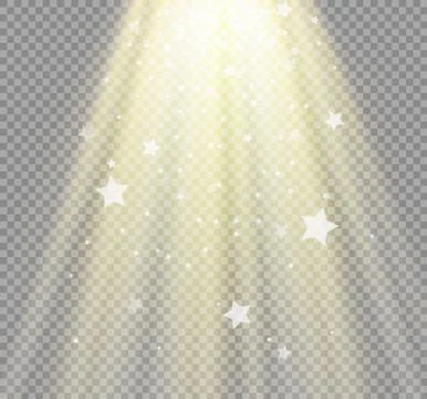 Light flare special effect with rays of light and magic sparkles. Stock Illustration