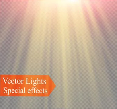 Light flare special effect with rays of light and magic sparkles Stock Illustration