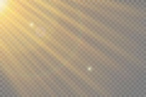 Light flare special effect with rays of light. Illustrazione stock